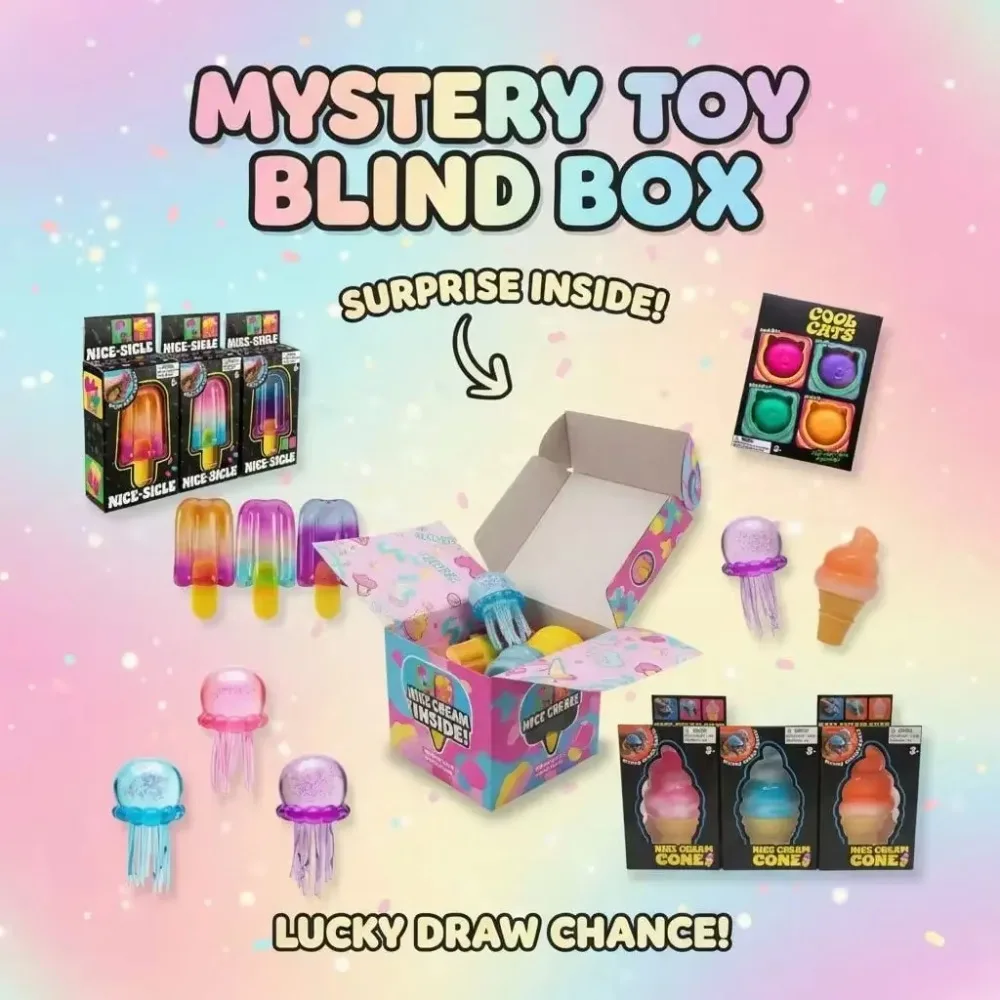 Party Games For Adults And Kids - Kotak Misteri Squishy, Set Mainan Fidget