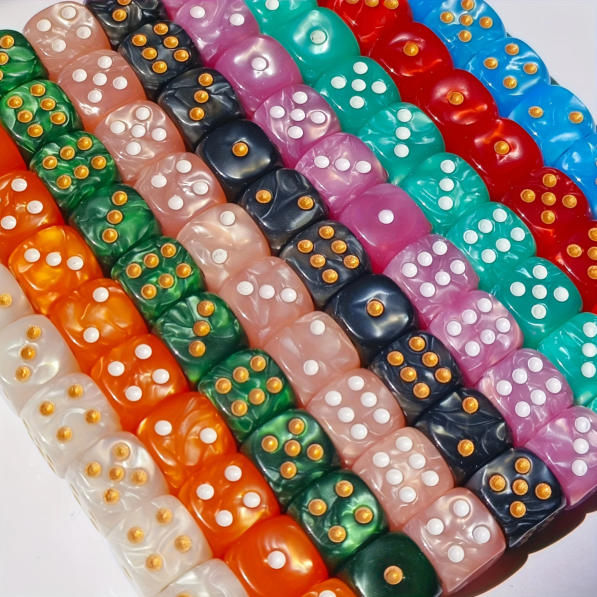 10 Buah Dadu D6 Berpola Mutiar - Party Games Indoor ulasan dan harga