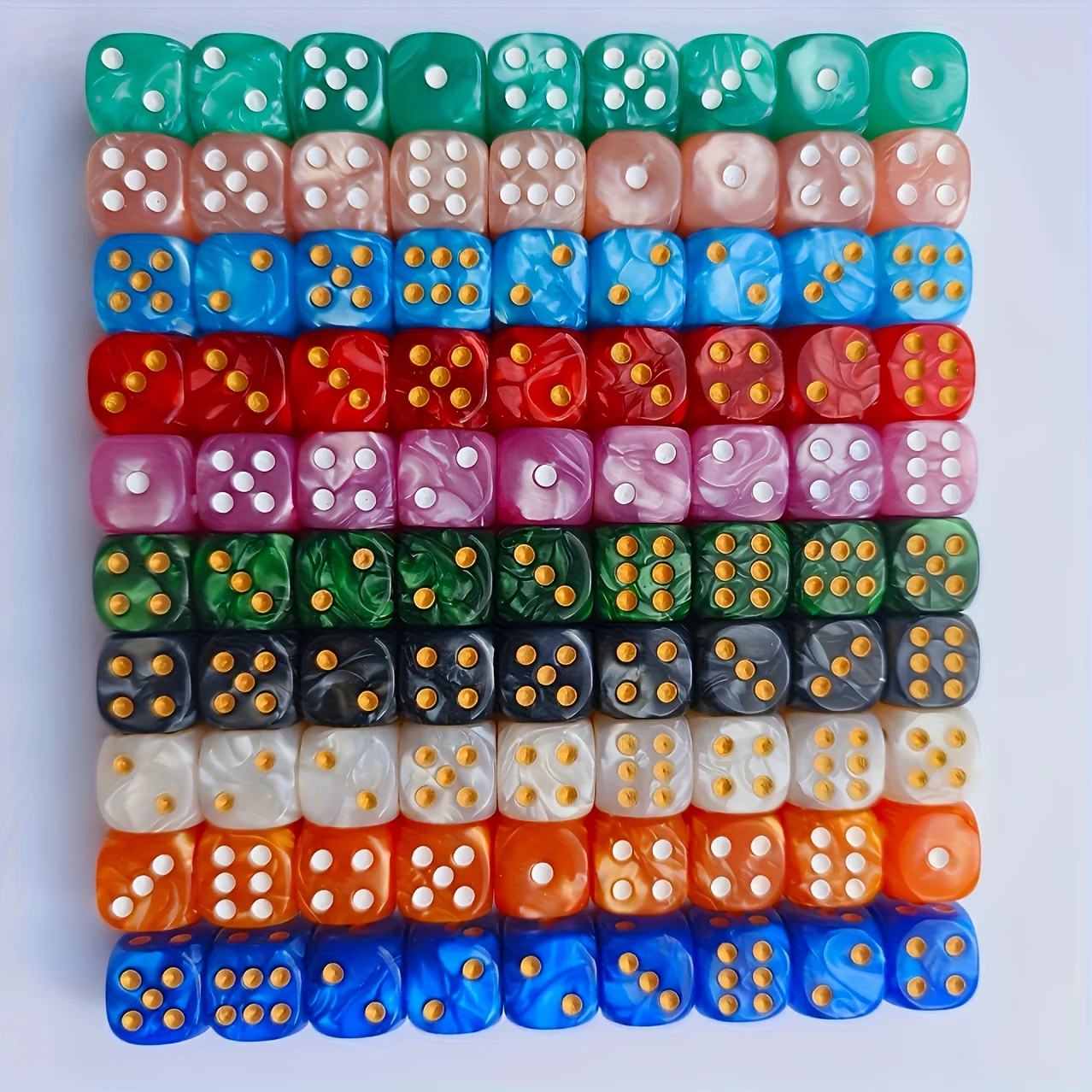 10 Buah Dadu D6 Berpola Mutiar - Party Games Indoor ulasan dan harga